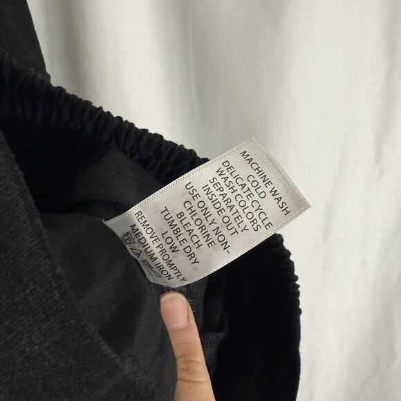 Woman Within Linen Blend Midi Skirt Women's 22 24 Black Pull On Pockets - Picture 8 of 11